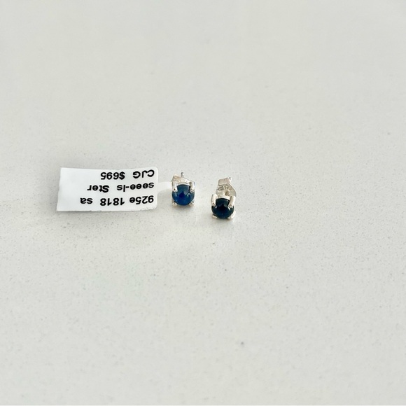 Sterling silver 925 sapphire earrings New with tags - Picture 9 of 10